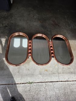 Three Oval Rose Gold Mirror