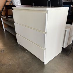 IKEA 3 Drawer Chest Dresser White