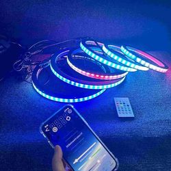 6PCS 6.5" Superb Dream Color Chasing LED Speaker Rings - Audio - Visual Chameleons for Cars/Trucks/Sandtoys - Responsive Music - Sync & Extremely Easy
