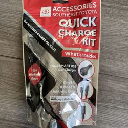 Toyota Quick Charge Kit Accessories For iPhone, iPad & iPod OEM Part 00016-00427 