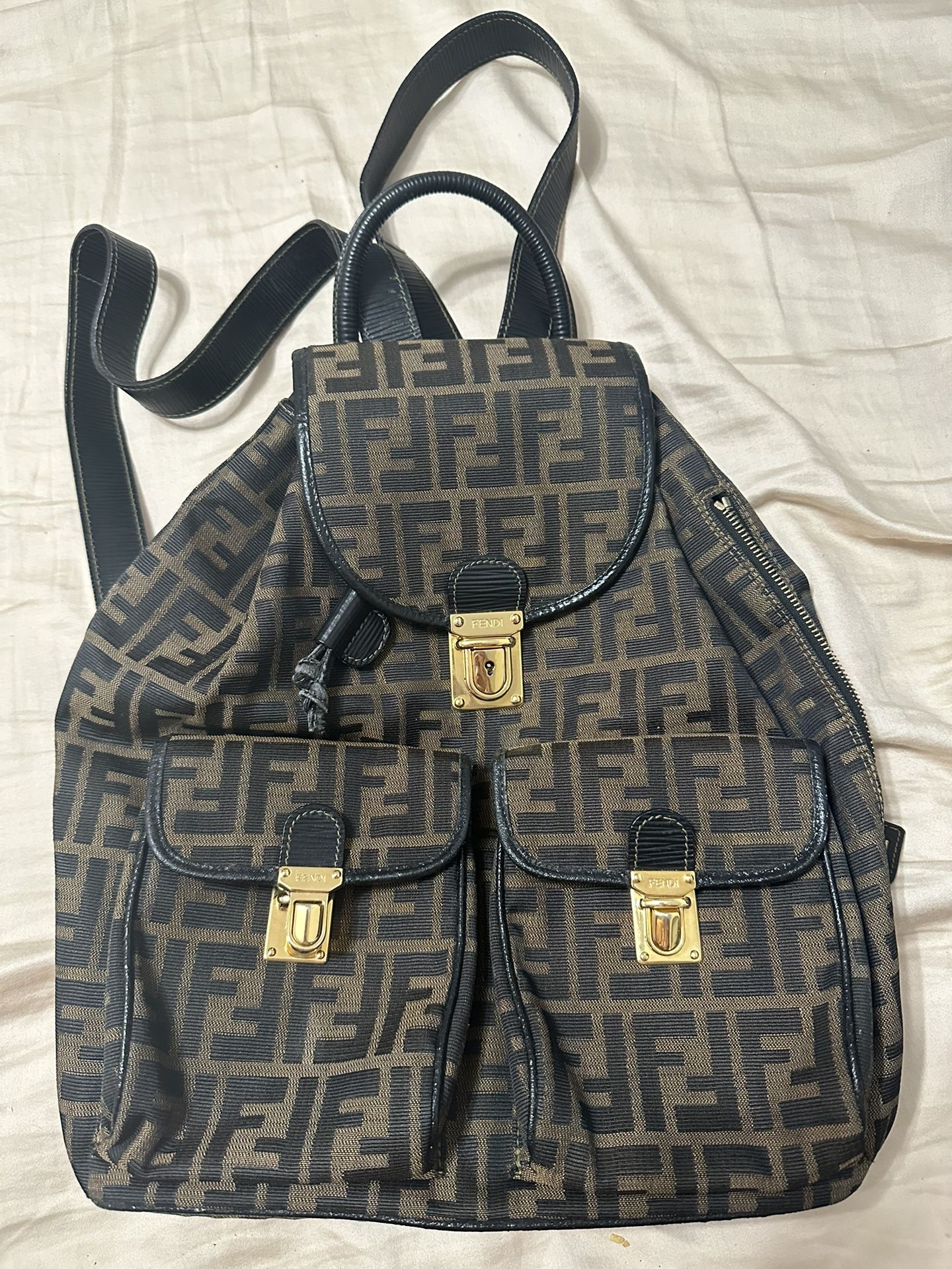 Vintage Fendi Canvas Zucca Back bag