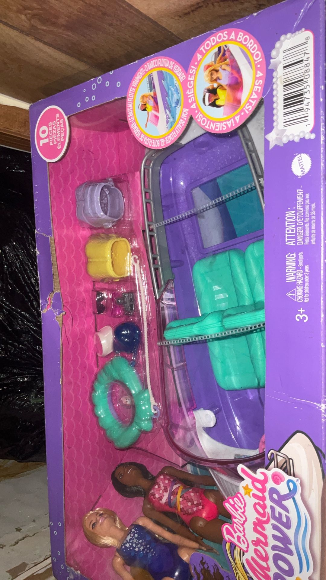 Barbie Mermaid Power Boat With Accessories And Two Dolls New Inbox