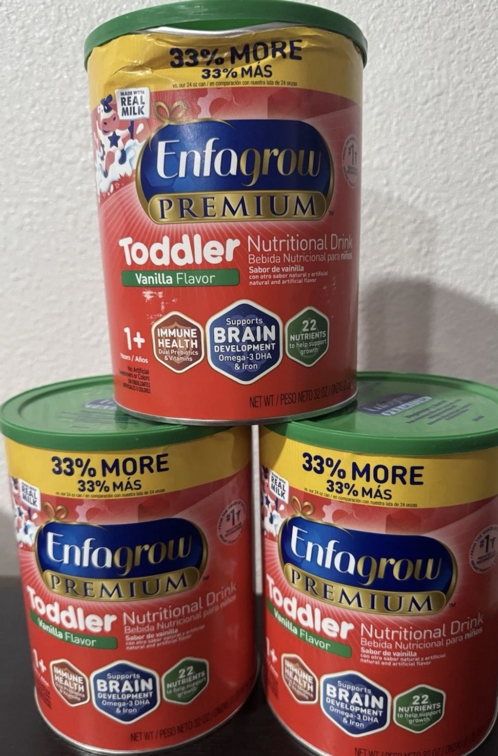 (03) Enfagrow PREMIUM Toddler Vanilla 32oz