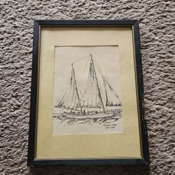 Sketch of Chesapeake Bugeye (Schooner) By: John C. Pringle