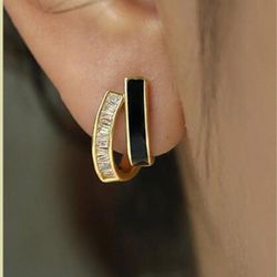 Stud earrings Gold Hoop Earrings for Women 14k Gold Huggie Earrings for women Enamel earrings Jewelry Gifts for Women