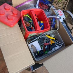 Lego Parts With Bucket. 
