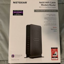 NETGEAR N600 (8×4) WiFi DOCSIS 3.0 Cable Modem Router (C3700)
