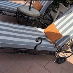 Outdoor Patio Furniture Cast Aluminum Chaise Lounge Chairs