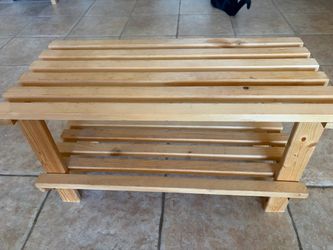 Wooden Slatted Shoe Rack Organize