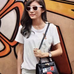 NEW K-Pop Celebrity Women Crocodile Print Gold Hardware Turn Lock Purse Handbag Shoulder Crossbody Bag Eye B Lip K Pop