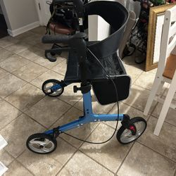 Oasis Space Lightweight All Terrain Walker Rollator With Storage + Adjustable Height + Foldable 