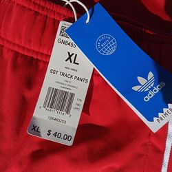 NEW adidas Originals Kids' Adicolor Superstar SST Track Pants RED BOYS S L XL