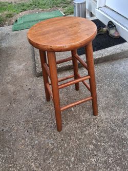 Wooden chair  25-H   12.5-D.  225 pounds weight limit