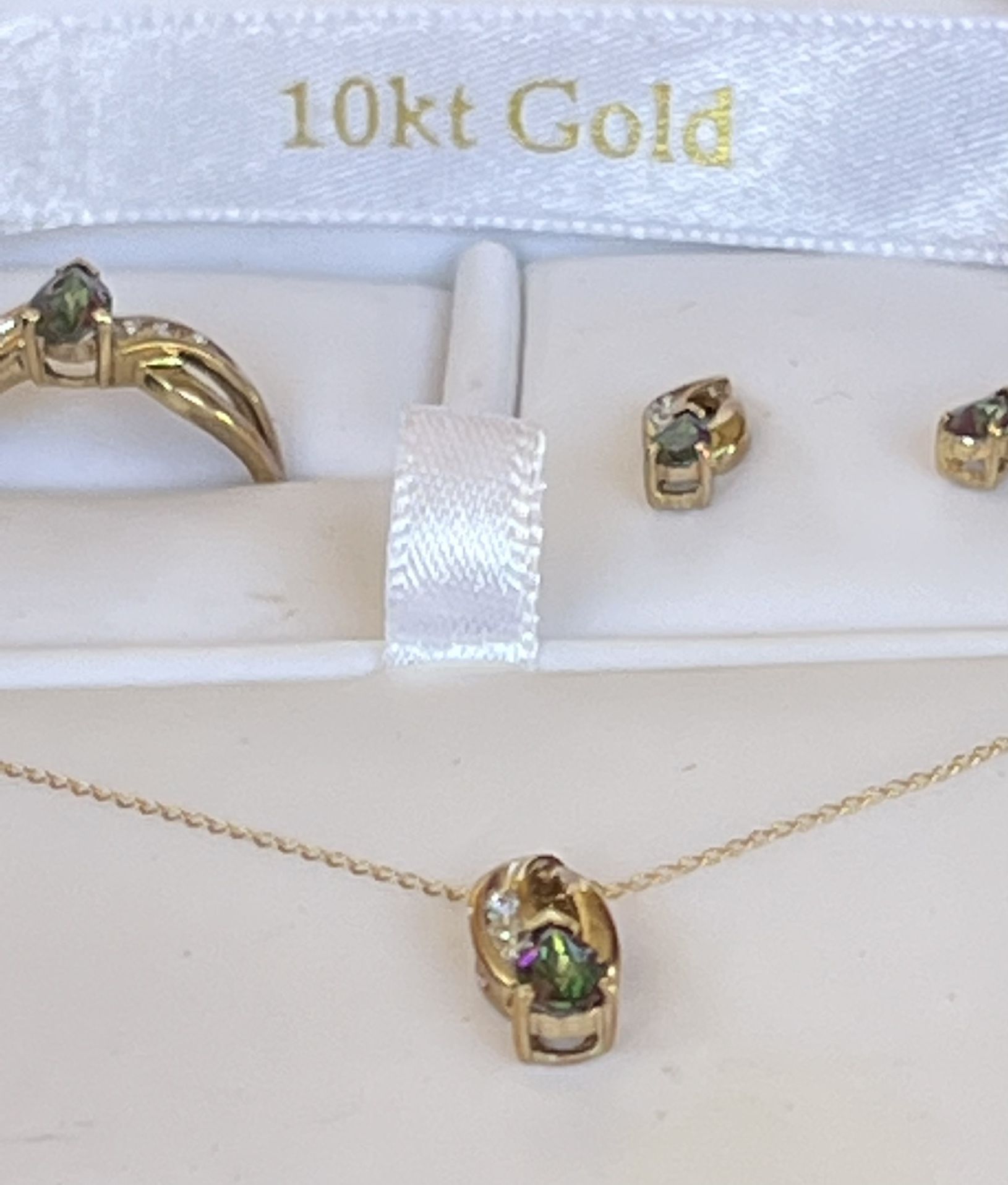 ?10K GOLD Mystic Topaz Jewelry Set