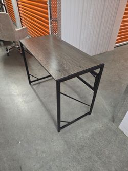 Foldable Wood and Black Metal Frame Computer Desk and Chair $125
