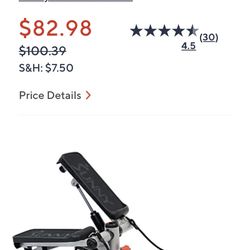 Sunny Health & Fitness Total Body Stepper Machine (Restistance Bands NOT Included)