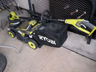 Ryobi 18 Volt Lawn Mower and Weed Eater