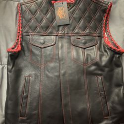 Men’s Motorcycle Leather Vest (new)