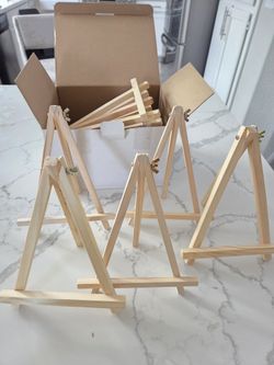 12 Pack Painting Easels, 9 Inch Easel, Tabletop Painting Canvas, Tall Wooden Easels, Set of 12, Painting Easel