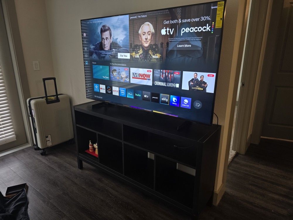 SAMSUNG 4K TV 65" and IKEA Shelf (TV Stand - Optional)