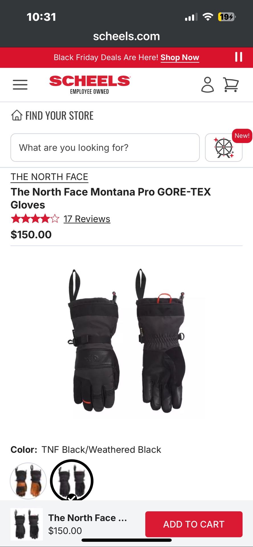 North face Gloves