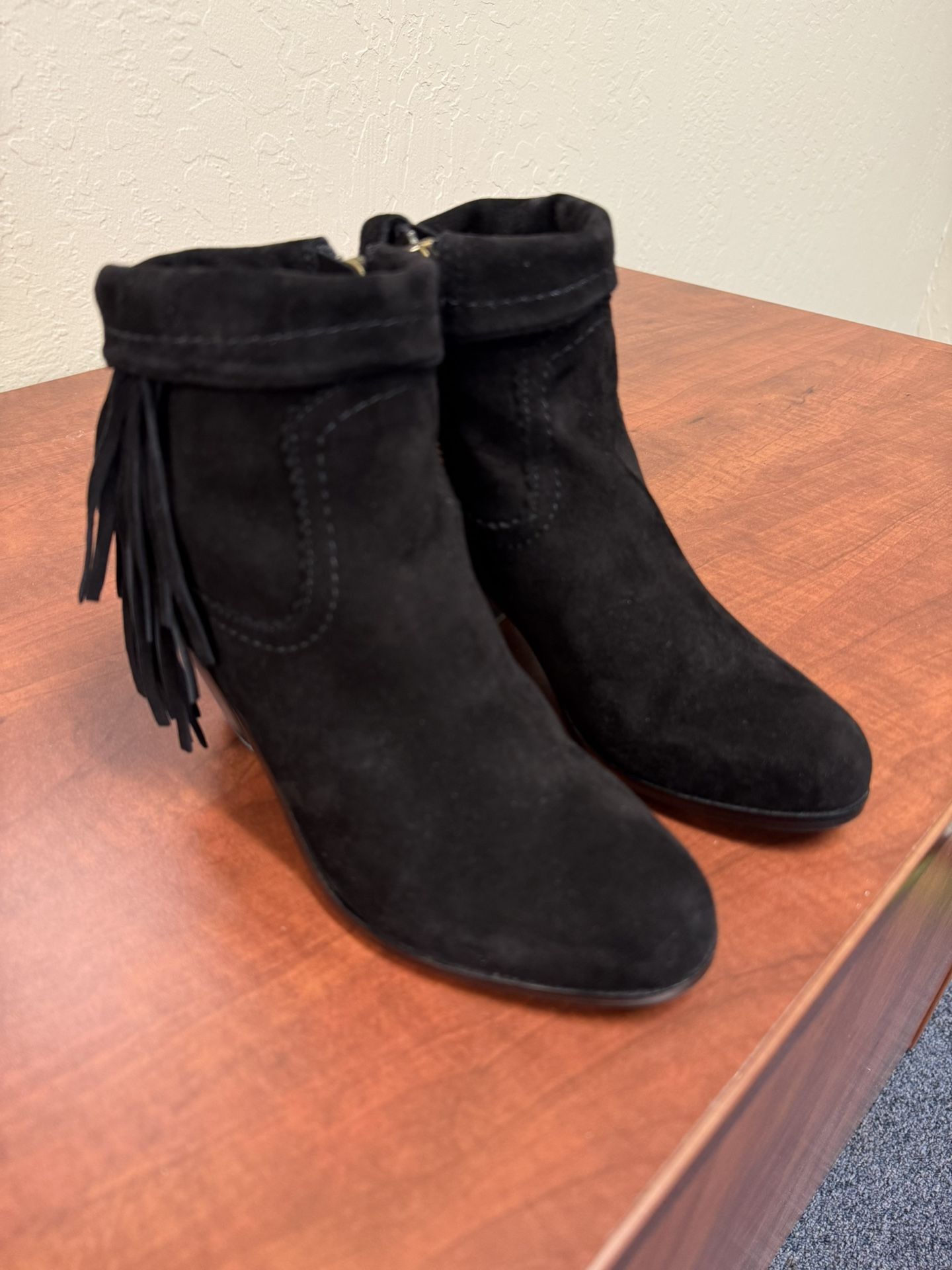 Sam Edelman Black Fringe Boots