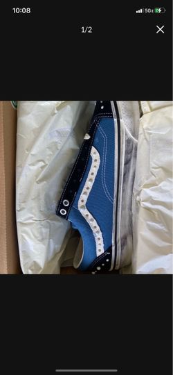 Vans Old Skool 36 Pearl Navy Blue Black White Size 12