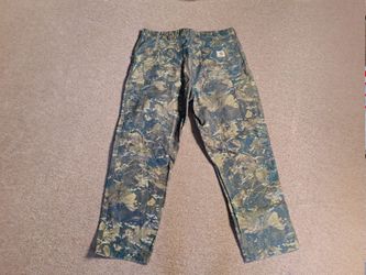 Carhartt WIP Single Knee Pant - Green Camo Combi Stone Washed W38 L32