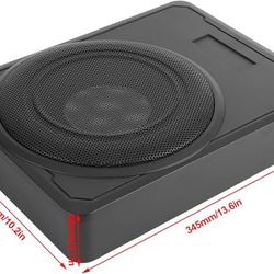10" 600W Slim Under-Seat Subwoofer Powered Car Truck Sub w/ Amp Kit Speaker C