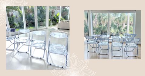 Acrylic Set Of 4 Designer Folding Chairs