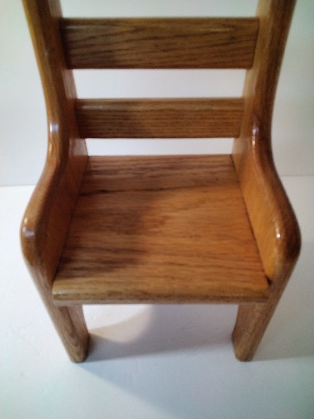 A Oak Doll Chair Made Really Well . Look At Size.