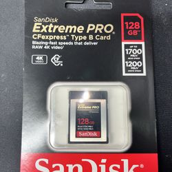 128 GB SanDisk Extreme Pro CFexpress TYPE B Card 4kvideo