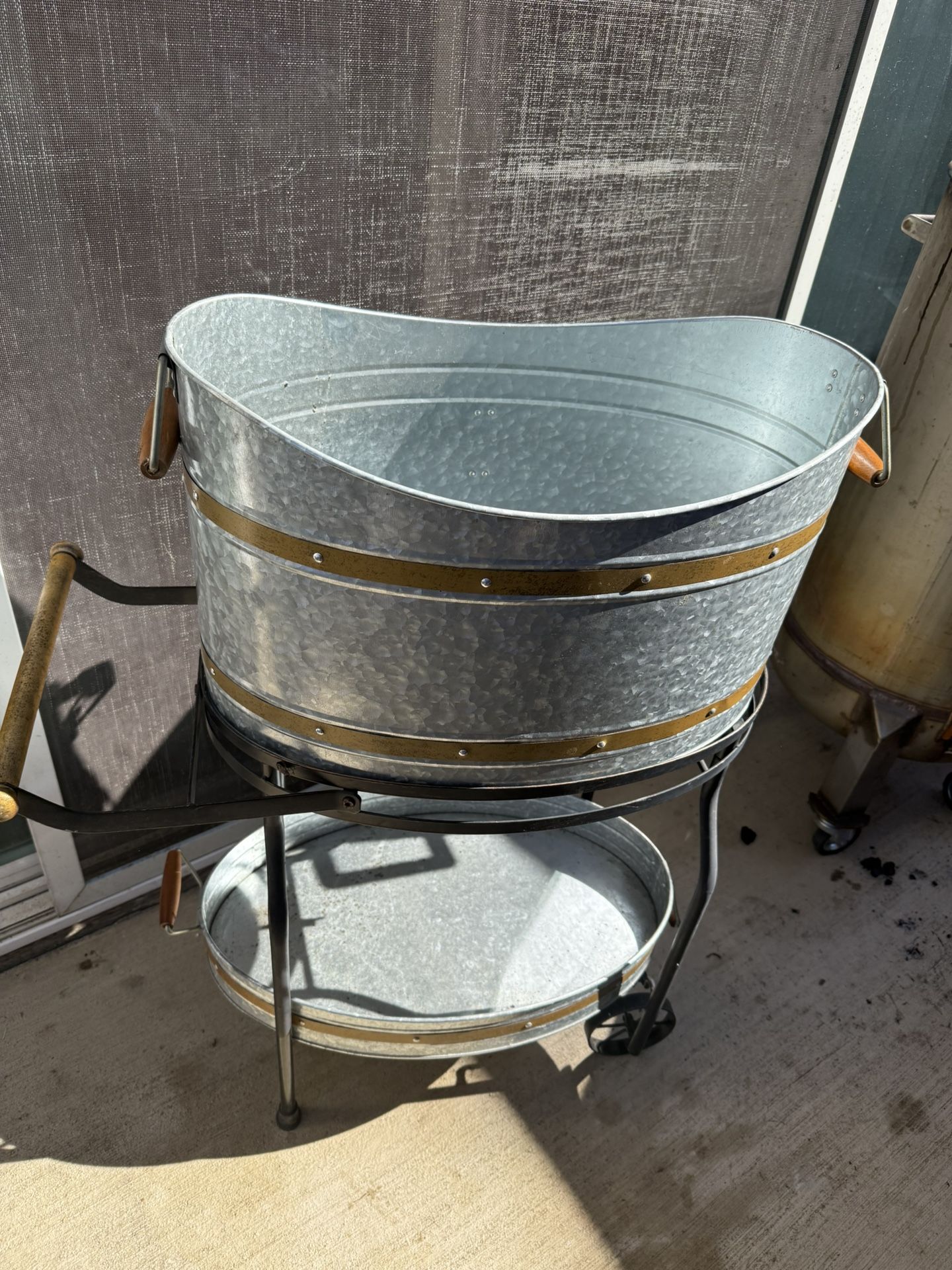 Galvanized Beverage Holder and Stand