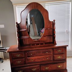 Cherrywood Dresser and Mirror