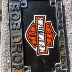 Vintage Oakland Harley Davidson Dealership Frame And Plate 