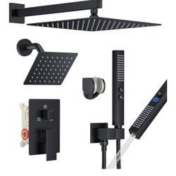 Rain Shower System Matte Black Shower Faucet Set
