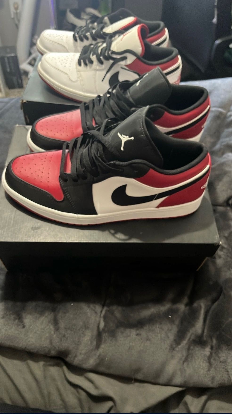 Jordan 1 Low Bred Toe Size 12