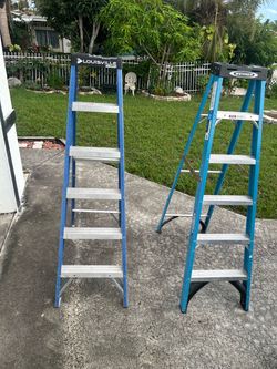 Louisville and Werner Fiberglass Step Ladders – Set of 2