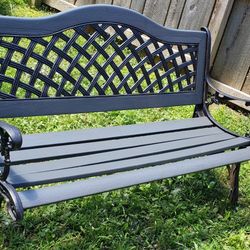 Vintage reconditioned cast iron bench
