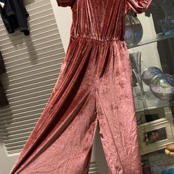 Velour Pink Girls Nordstrom Jumpsuit Size 7/8