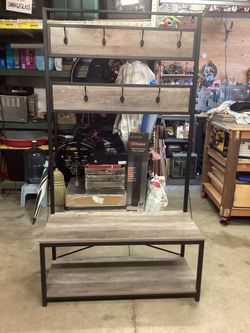 Gray w/Black Frame Entry Coat Rack