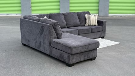 Dark Gray 2-Piece Chaise Sectional | Free Delivery, Good Condition