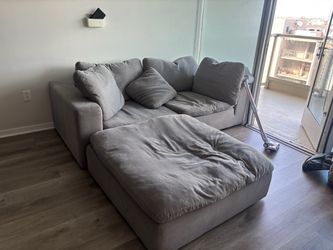 Grey feather blend sofa from Jerome’s