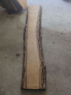 Oak seasoned wood plank with natural sides