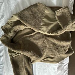 Fleece Tan Military Jacket