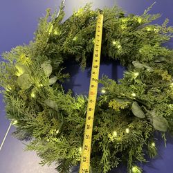 Christmas Wreath Faux With Lights