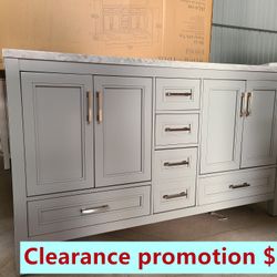 60”white double sink bathroom vanity with carrara white marble stone top