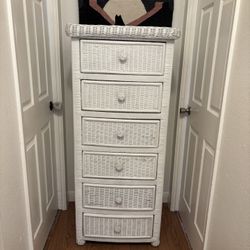 White Wicker Dresser