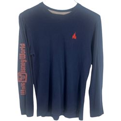 Disney World Long Sleeve Blue Crew Neck T Shirt Men’s Small