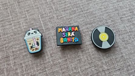 Clog shoe charm "Mañana Será Bonito" Inspired by Karol G, Panda Bear Boba Drink Shoe Charm, Cute Vinyl Record LP Shoe Charm for Crocs